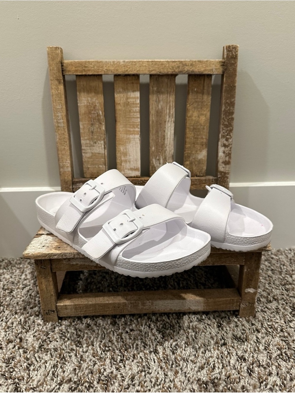 Shade & Shore Neida EVA Two Band Footbed Slide Sandals Women's Sz 8